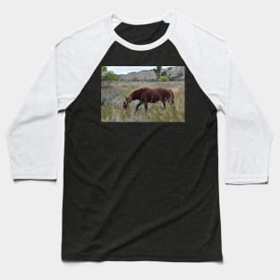 Brown Wild Horse Baseball T-Shirt